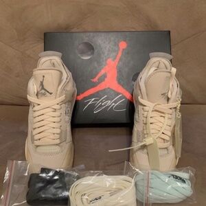 "AUTHENTIC!" (NIKE) W-6.5/M-5.0 "AIR JORDAN 4 RETRO SP SAIL/MUSLIN OFF-WHITE"